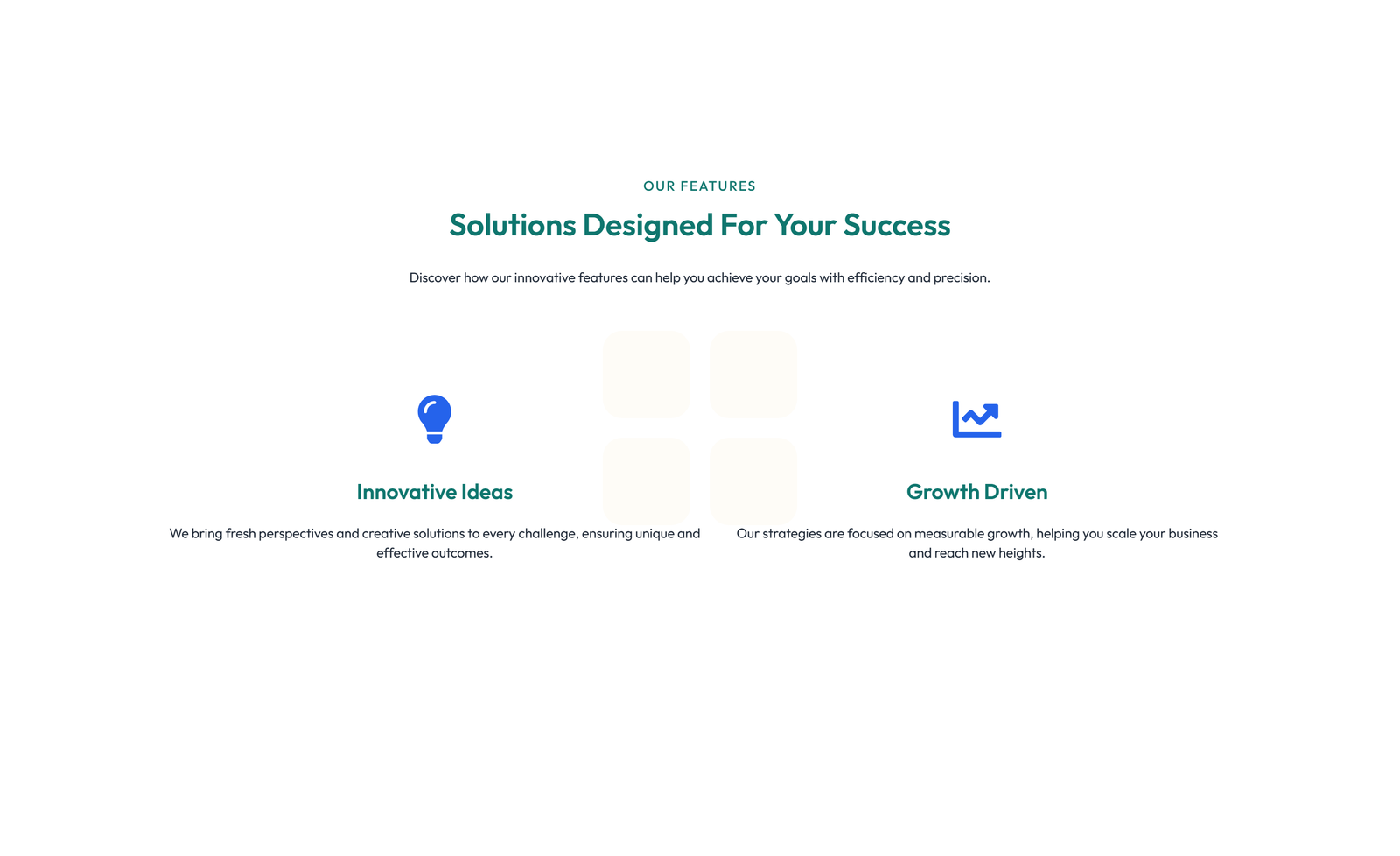 Screenshot of Feature Grid with 4-column Icon-box Cards 115 - Elementor Feature Sections component