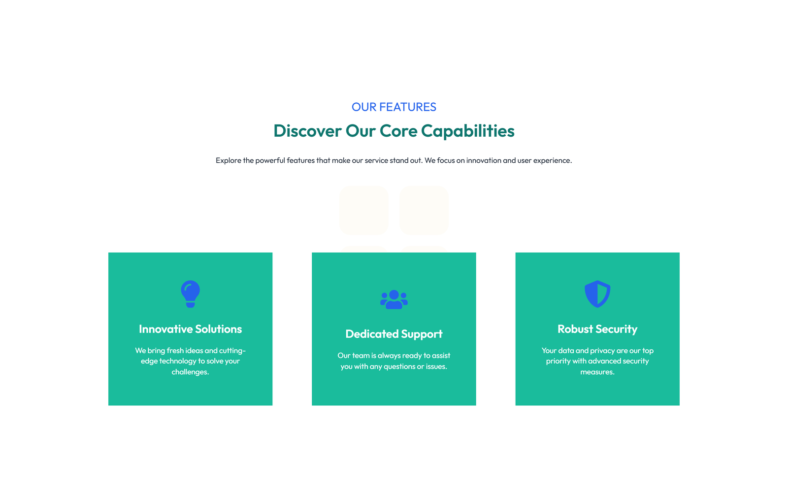 Feature Grid with 3-column Icon, Title, Text Cards 117 - Elementor component