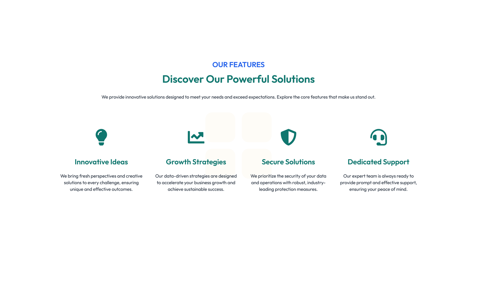 Feature Grid with 3-column Icon, Title, Text Cards 120 - Elementor component