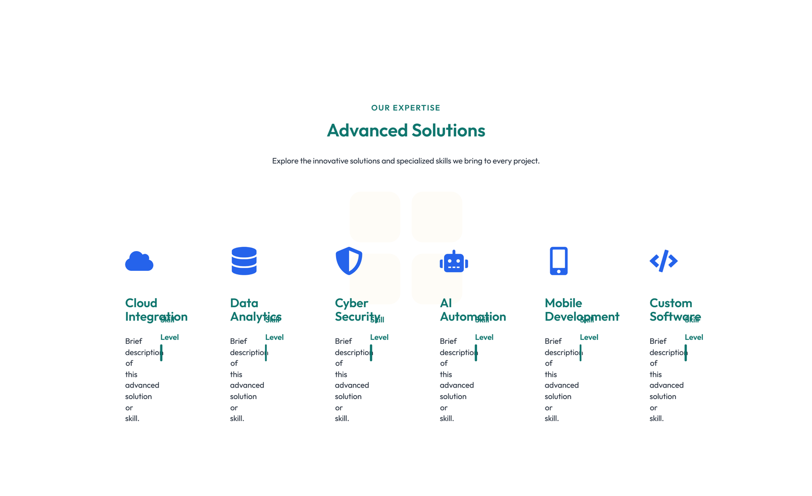 Feature Grid with 4-column Icon-box Cards 122 - Elementor component