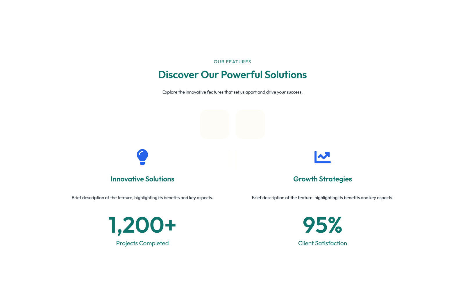 Screenshot of Feature Grid with 4-column Icon-box Cards 124 - Elementor Feature Sections component