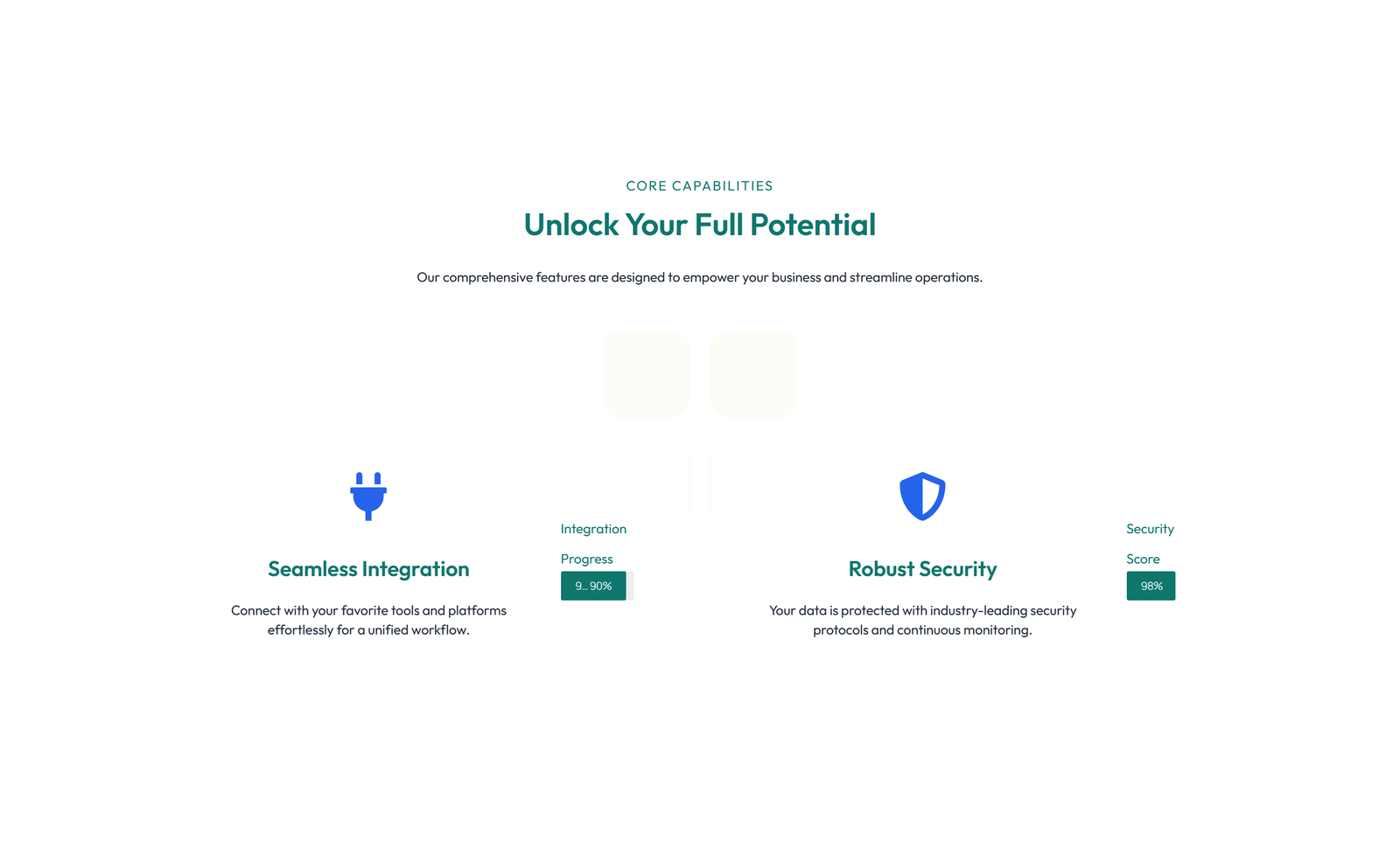 Screenshot of Feature Grid with 2-column Image, Title, Text Cards 124 - Elementor Feature Sections component
