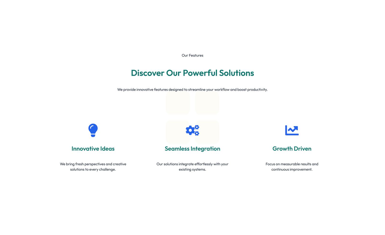 Screenshot of Feature Grid with 3-column Icon, Title, Text Cards 125 - Elementor Feature Sections component