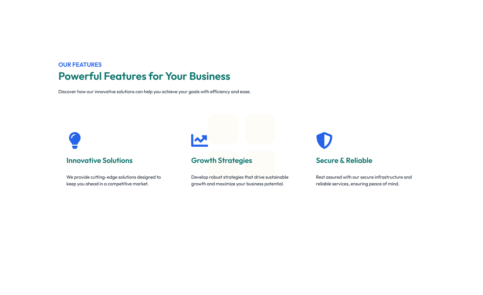 Screenshot of Feature Grid with 2-column Image, Title, Text Cards 129 - Elementor Feature Sections component