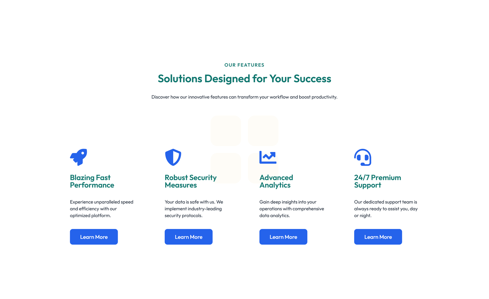 Feature Grid with 2-column Image, Title, Text Cards 132 - Elementor component