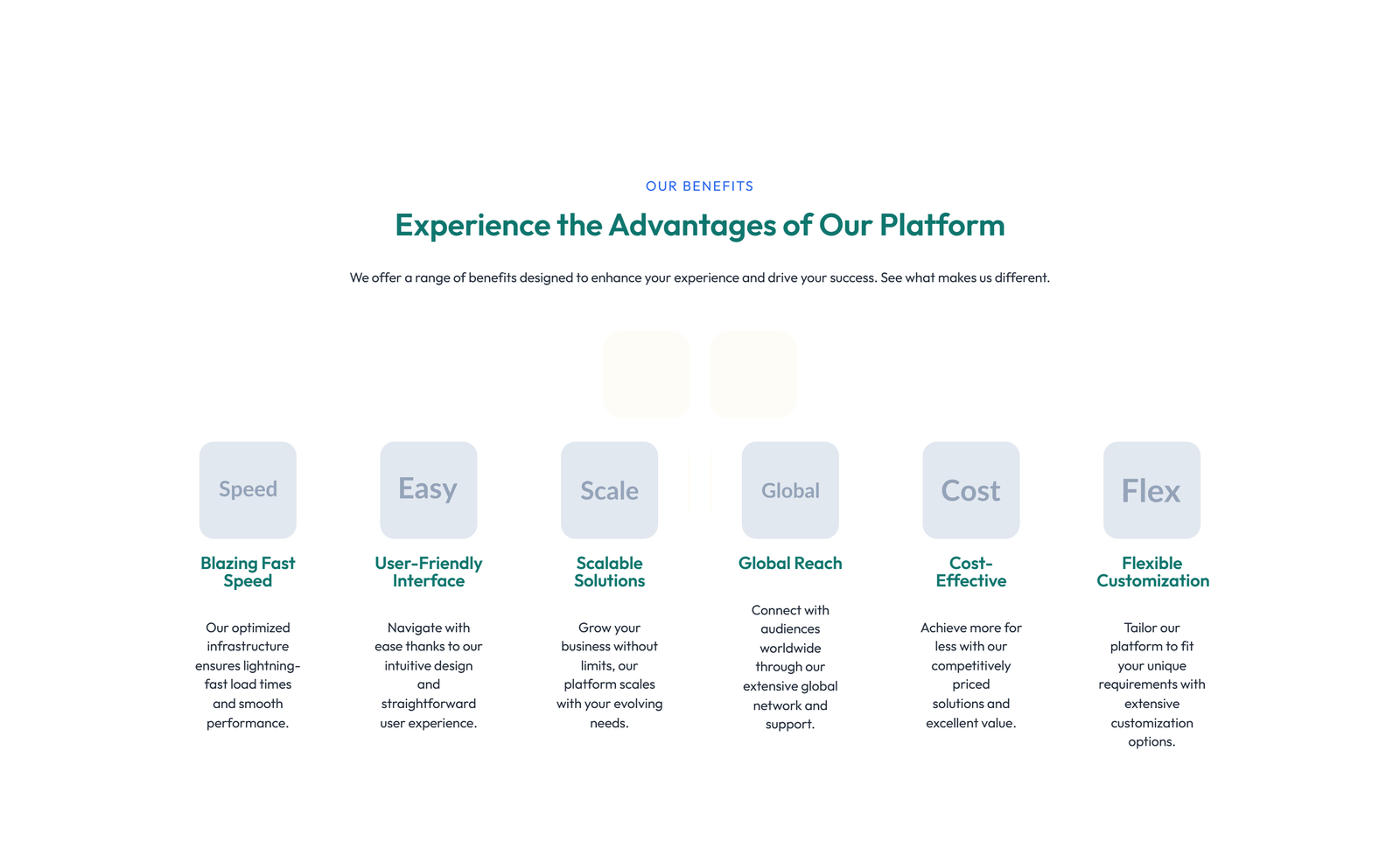 Feature Grid with 4-column Icon-box Cards 134 - Elementor component