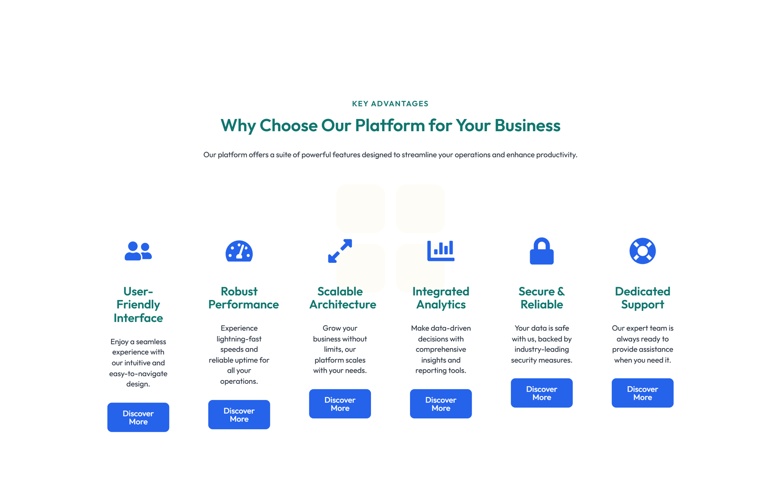 Feature Grid with 4-column Icon-box Cards 135 - Elementor component