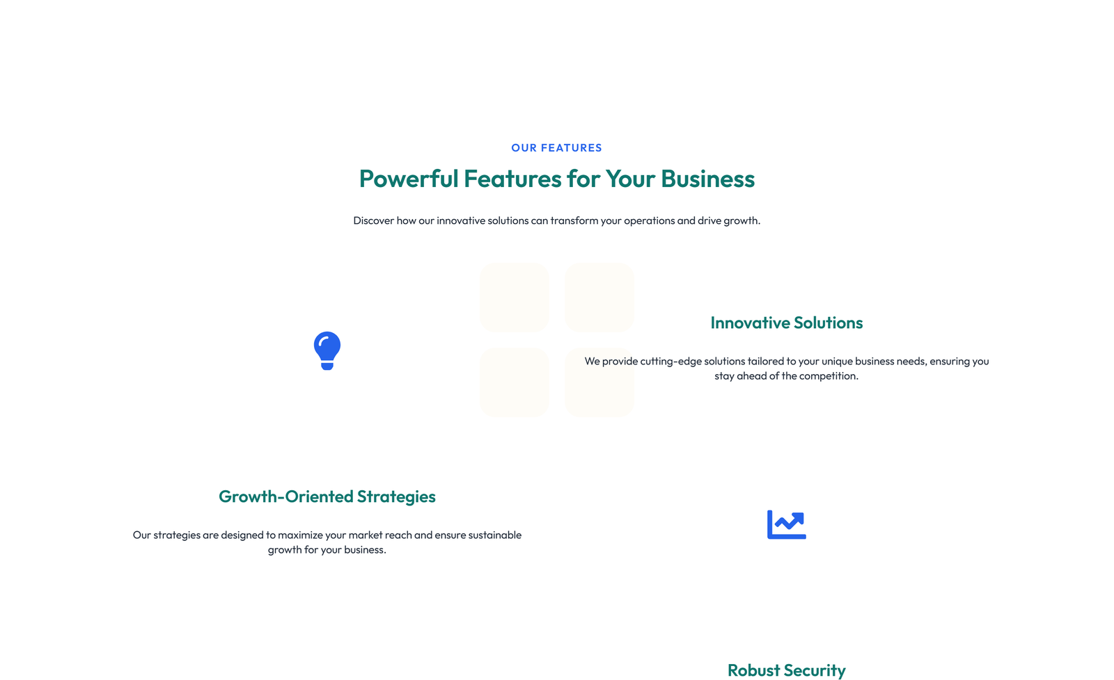 Screenshot of Feature Grid with 2-column Image, Title, Text Cards 138 - Elementor Feature Sections component