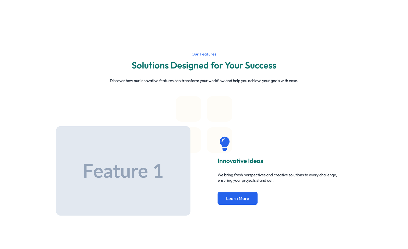 Feature Grid with 4-column Icon-box Cards 139 - Elementor component