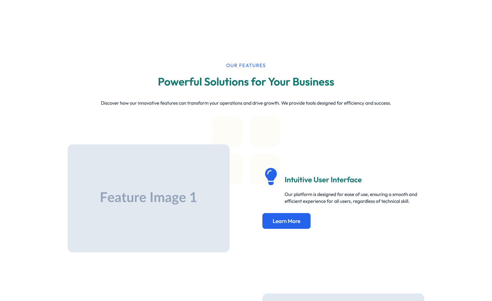Feature Grid with 3-column Icon, Title, Text, CTA Cards 139 - Elementor component