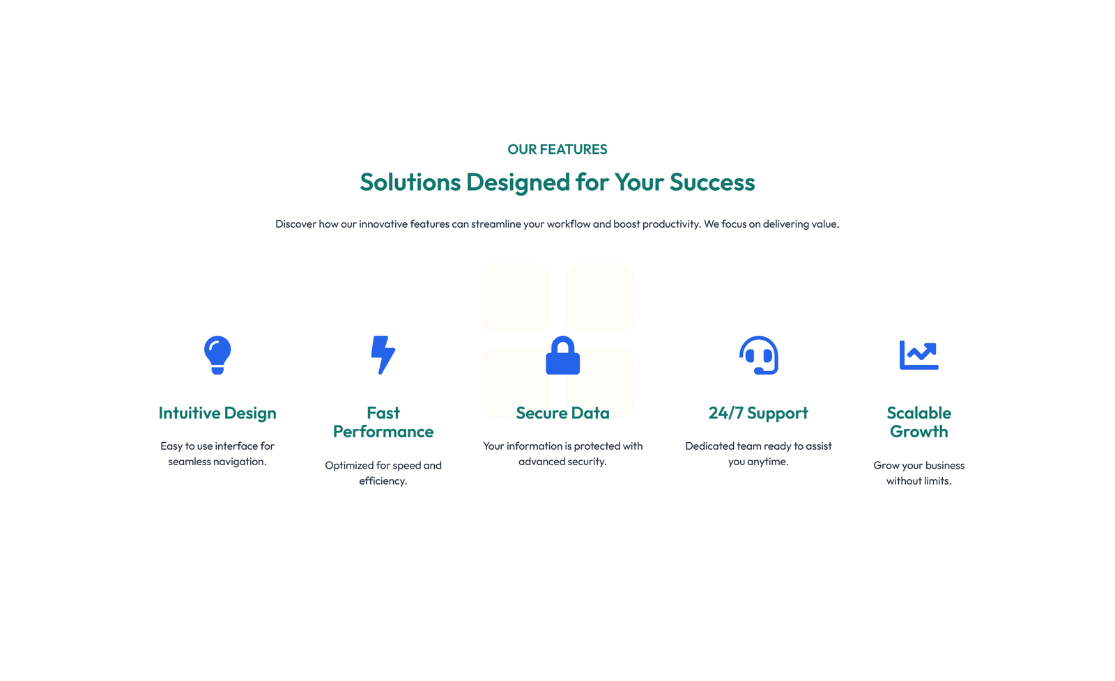 Screenshot of Feature Grid with 2-column Image, Title, Text Cards 140 - Elementor Feature Sections component