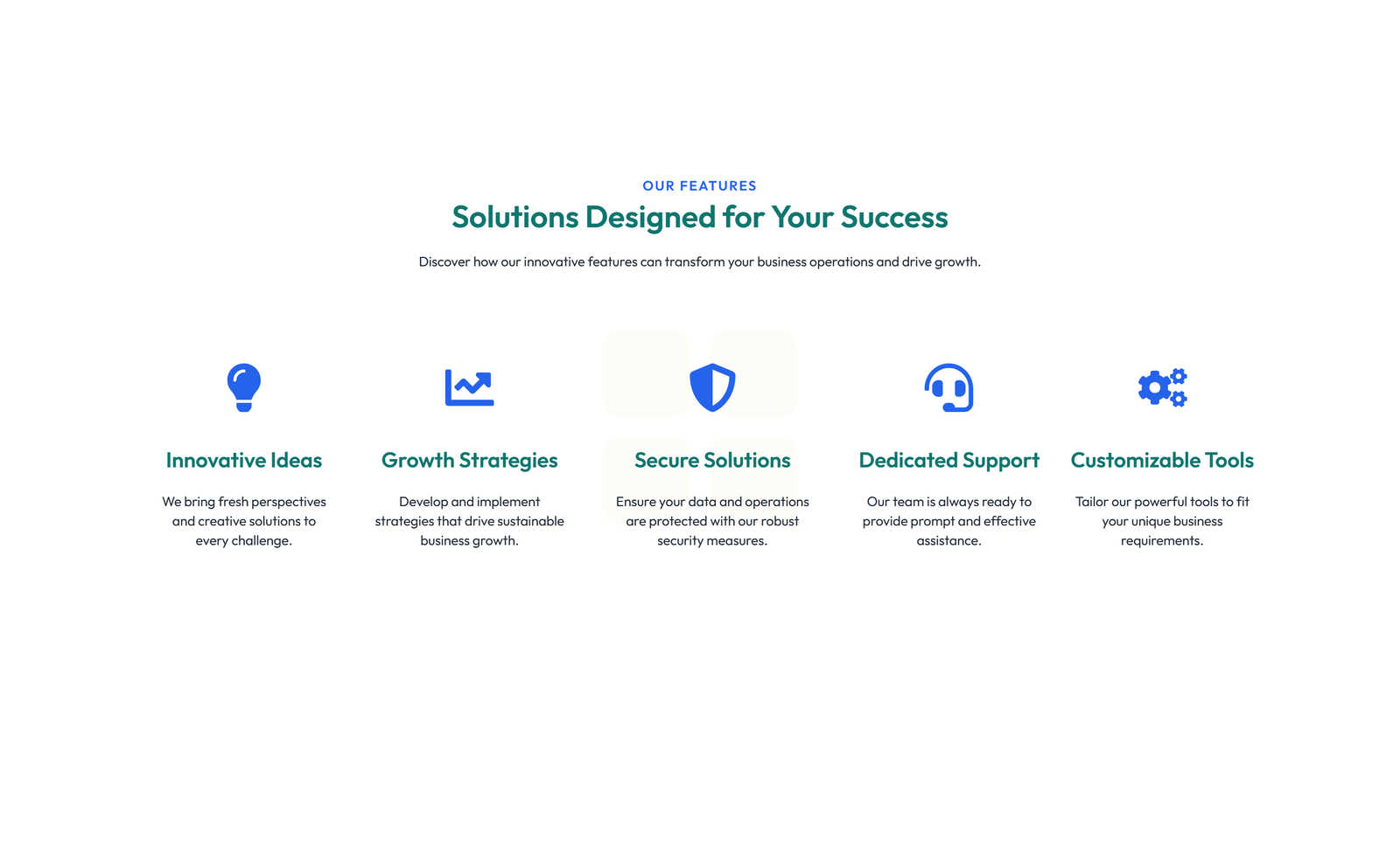 Feature Grid with 3-column Icon, Title, Text, CTA Cards 140 - Elementor component