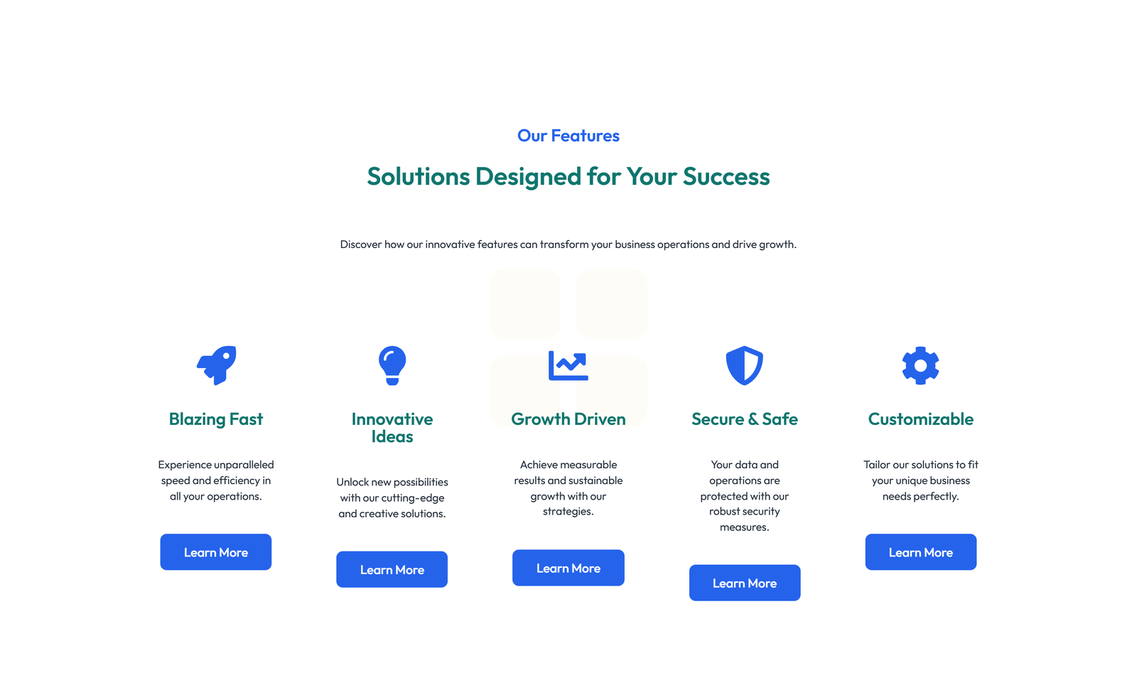 Feature Grid with 2-column Image, Title, Text Cards 141 - Elementor component