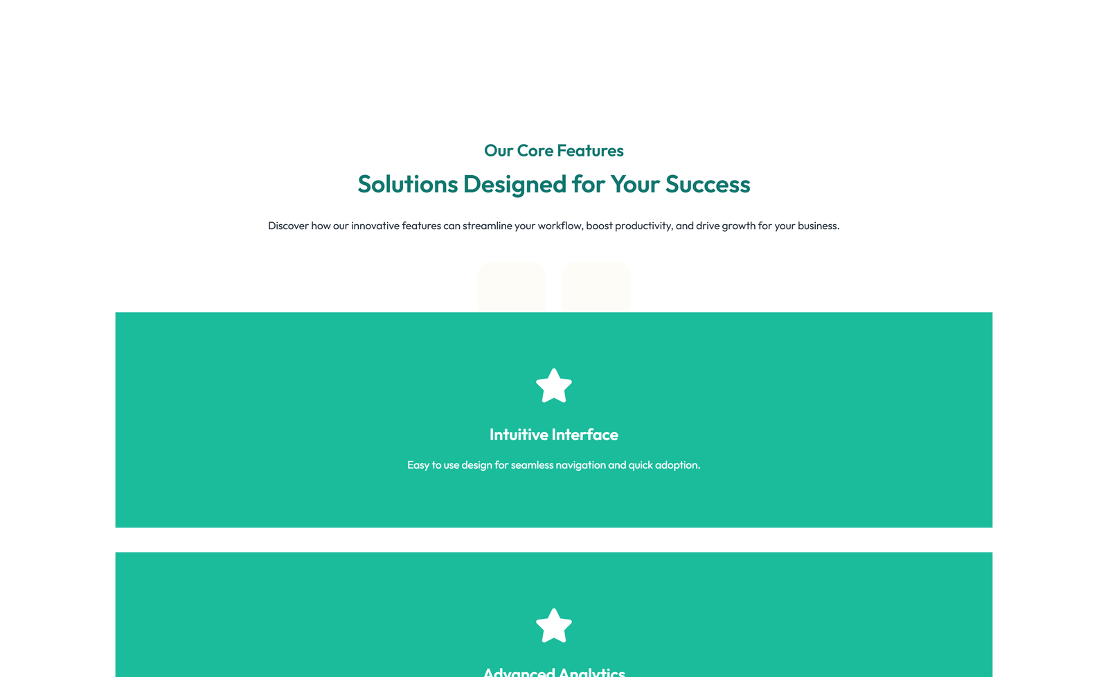 Feature Grid with 3-column Icon, Title, Text Cards 144 - Elementor component