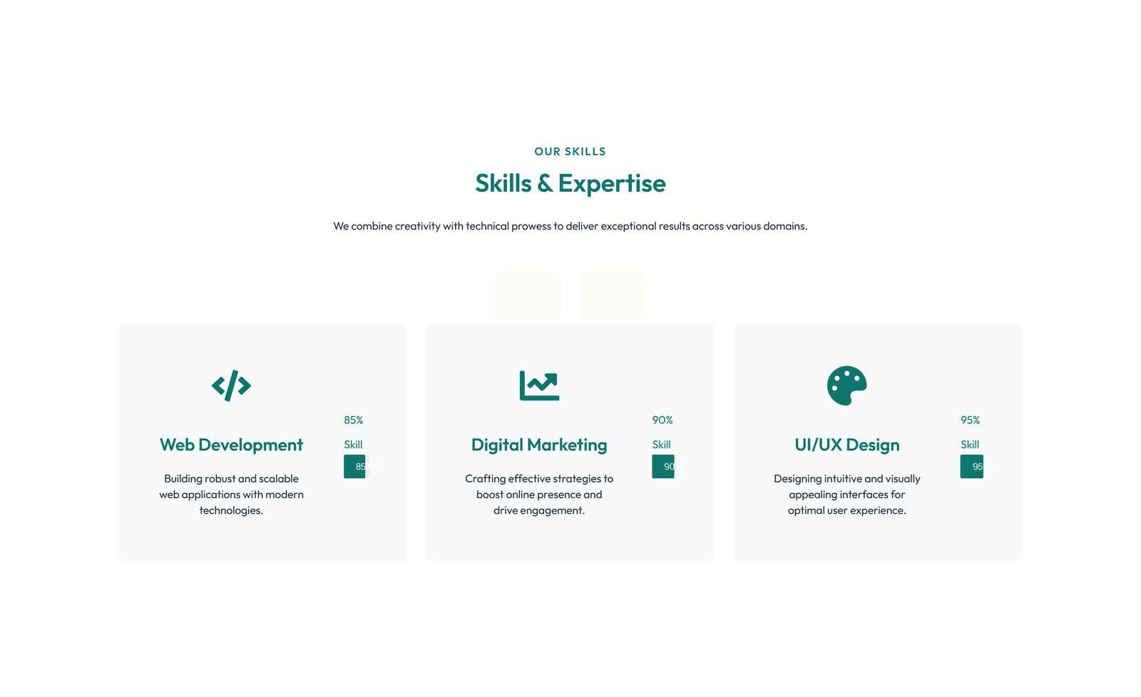 Screenshot of Feature Grid with 2-column Image, Title, Text Cards 149 - Elementor Feature Sections component