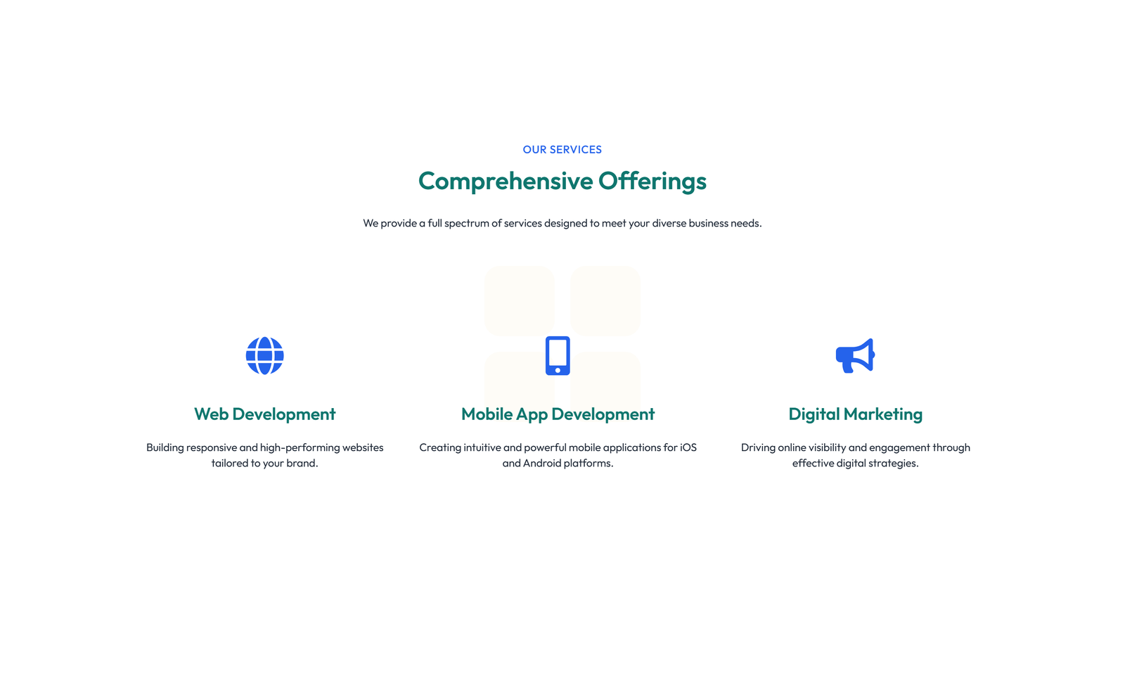Screenshot of Feature Grid with 4-column Icon-box Cards 150 - Elementor Feature Sections component