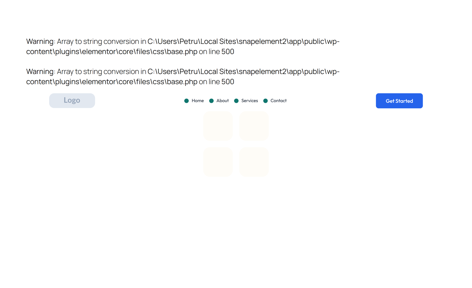 Header with Logo, Icon-list Nav, CTA Button - Elementor component