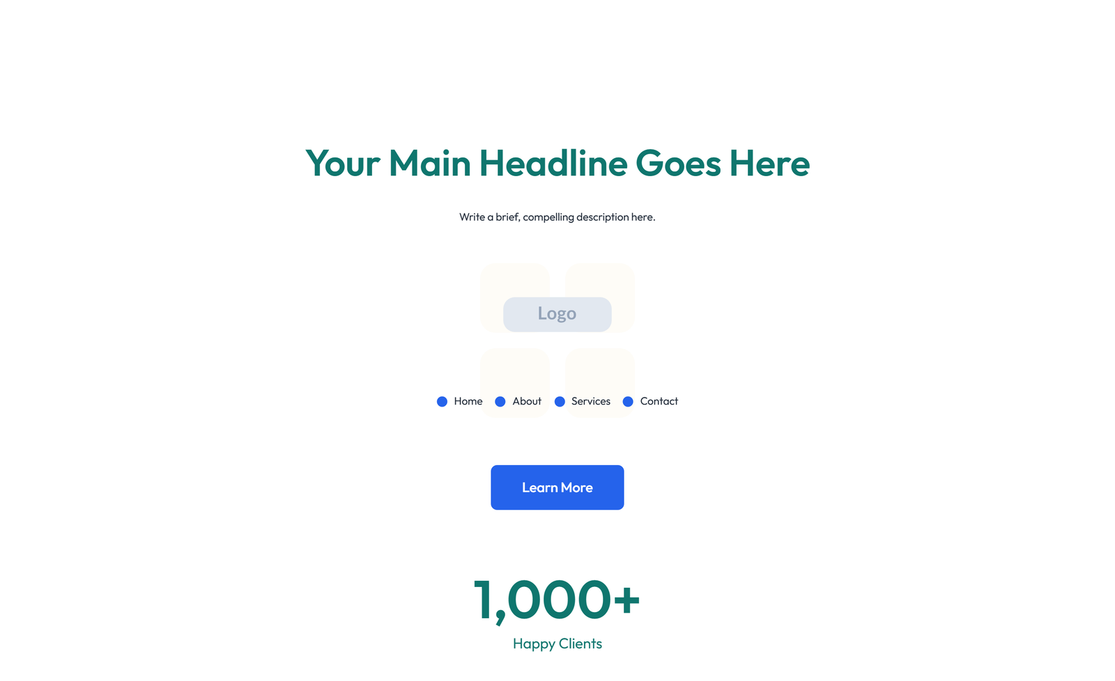 Screenshot of Header with Logo, Nav-menu, CTA Button 5 - Elementor Headers / Navbars component