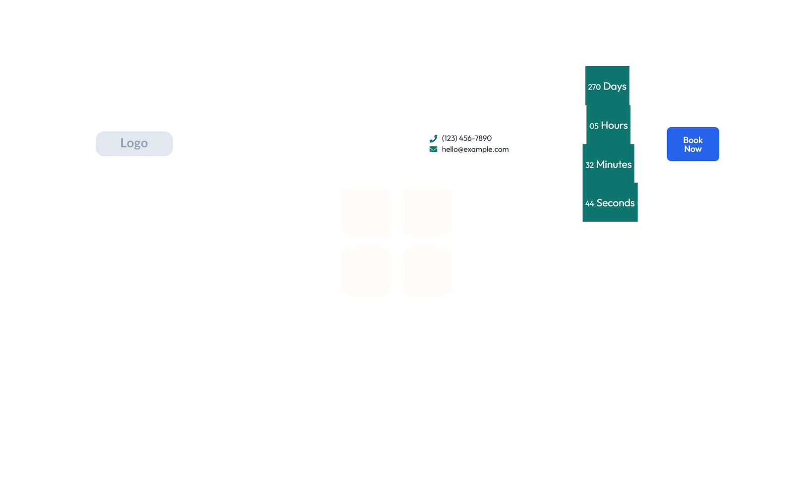 Screenshot of Header with Logo, Icon-list Nav, CTA Button 13 - Elementor Headers / Navbars component