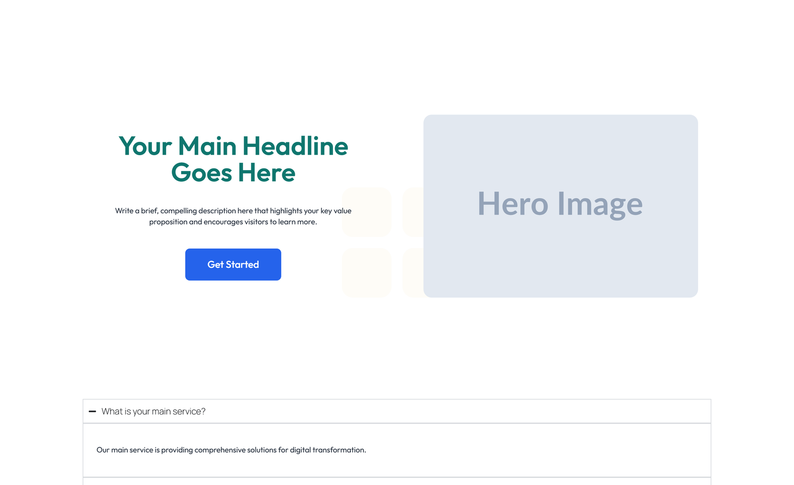Split Hero with Text Left and Image Right and Two Buttons 5 - Elementor component
