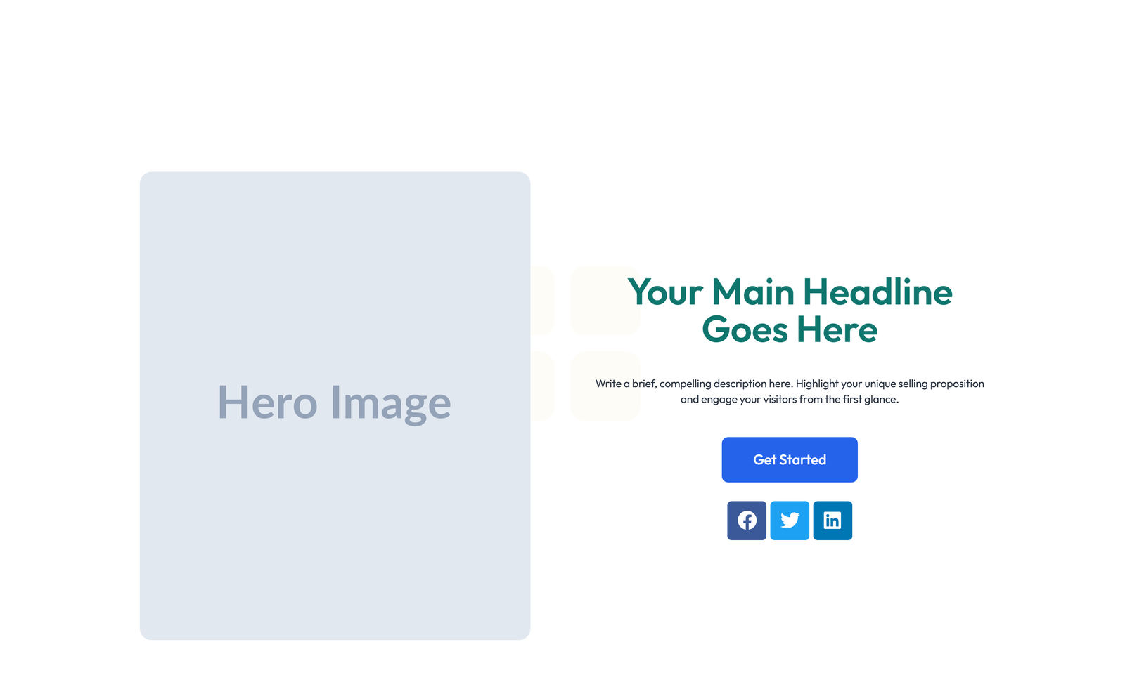 Split Hero with Text Left and Image Right and Two Buttons 7 - Elementor component