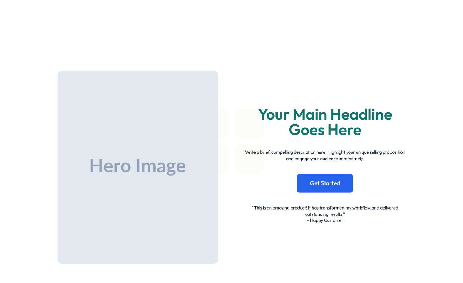 Centered Hero with H1, Subtitle, CTA Button 8 - Elementor component