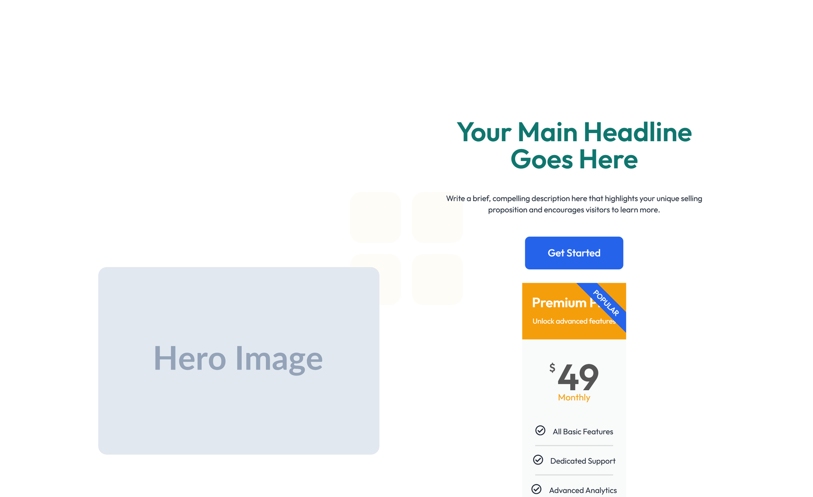 Centered Hero with H1, Subtitle, CTA, Social Icons 8 - Elementor component