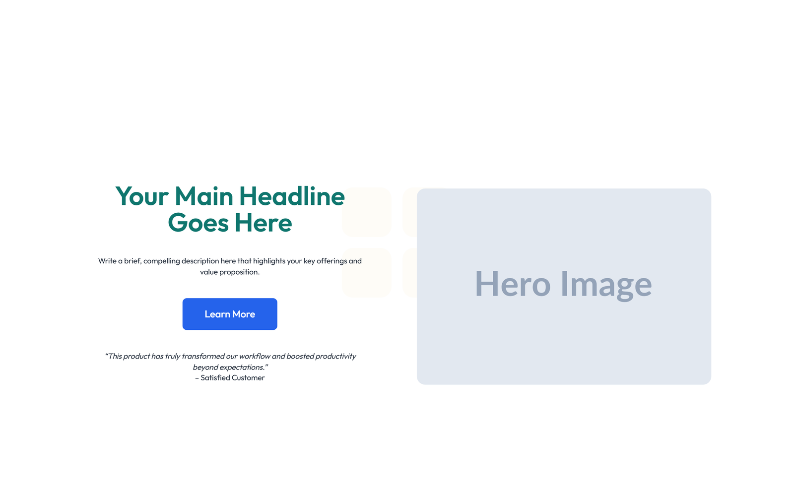 Centered Hero with H1, Subtitle, Two CTA Buttons 10 - Elementor component