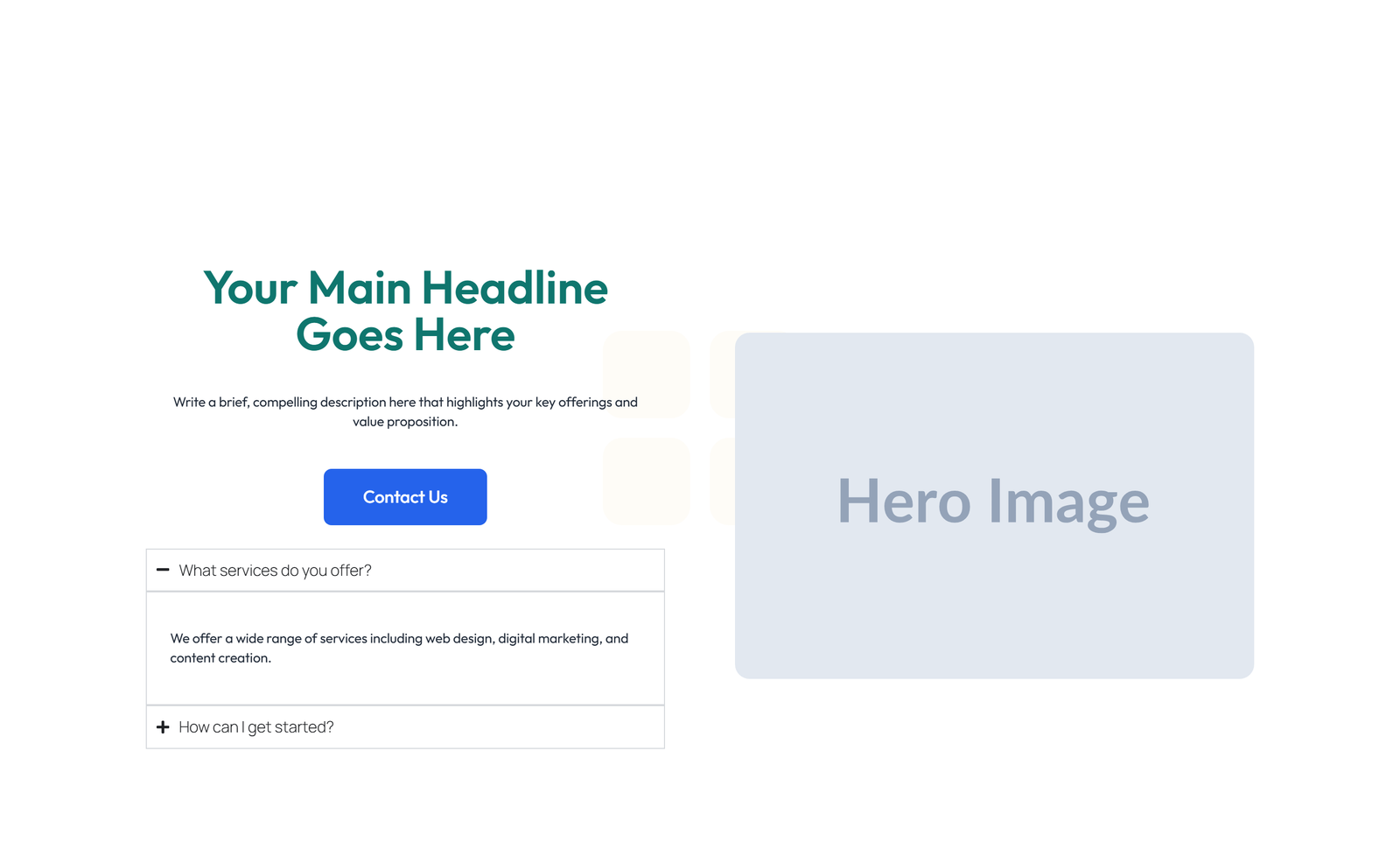 Split Hero with Text and Counters Left and Image Right 10 - Elementor component