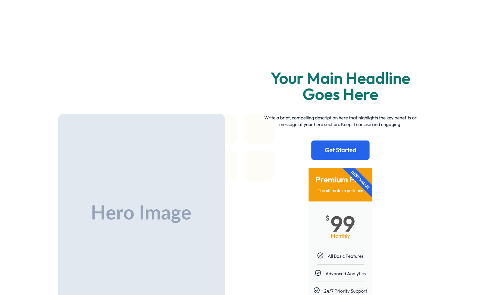 Centered Hero with H1, Subtitle, CTA, 3 Counter Stats 14 - Elementor component