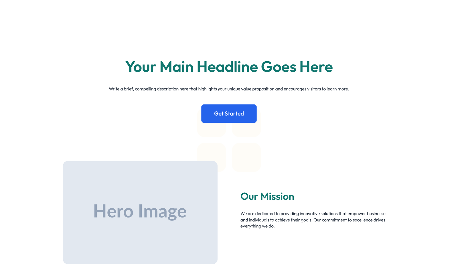 Centered Hero with H1, Subtitle, CTA, Social Icons 14 - Elementor component