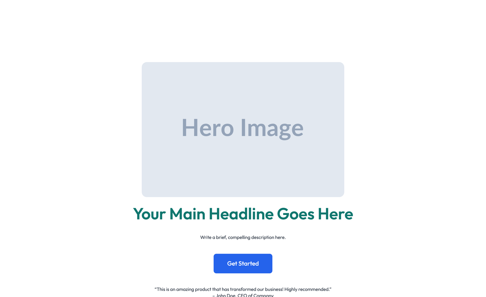 Centered Hero with H1, Subtitle, CTA Button 19 - Elementor component
