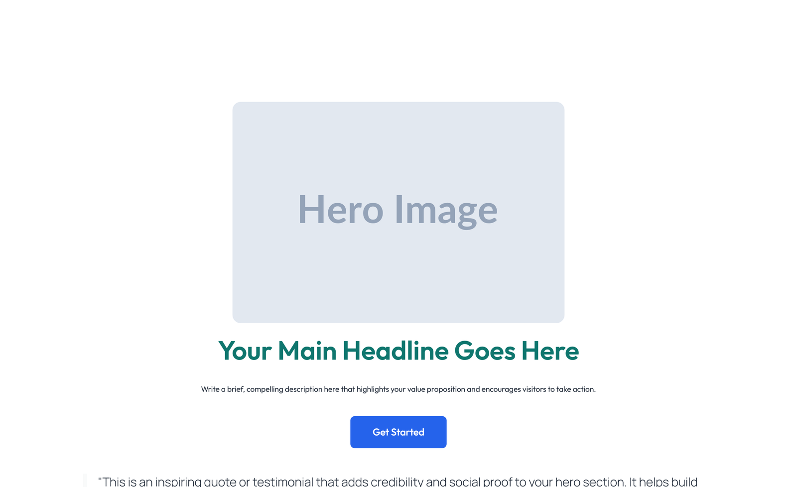 Centered Hero with H1, Subtitle, CTA Button 20 - Elementor component