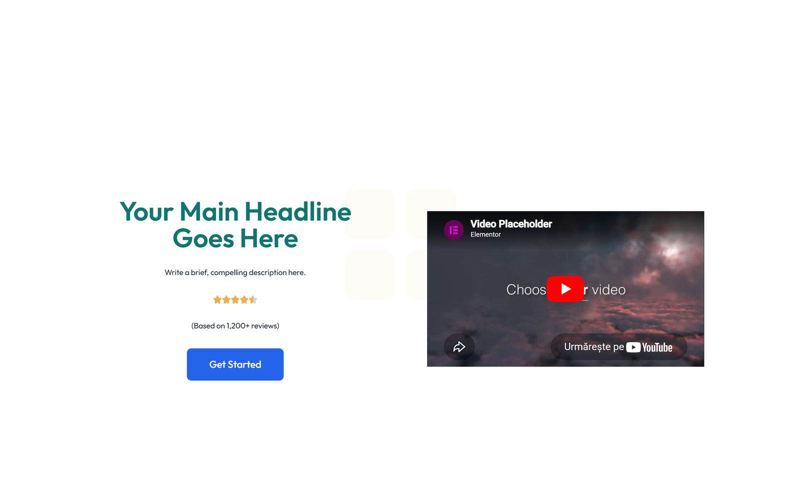Centered Hero with H1, Subtitle, Two CTA Buttons 20 - Elementor component