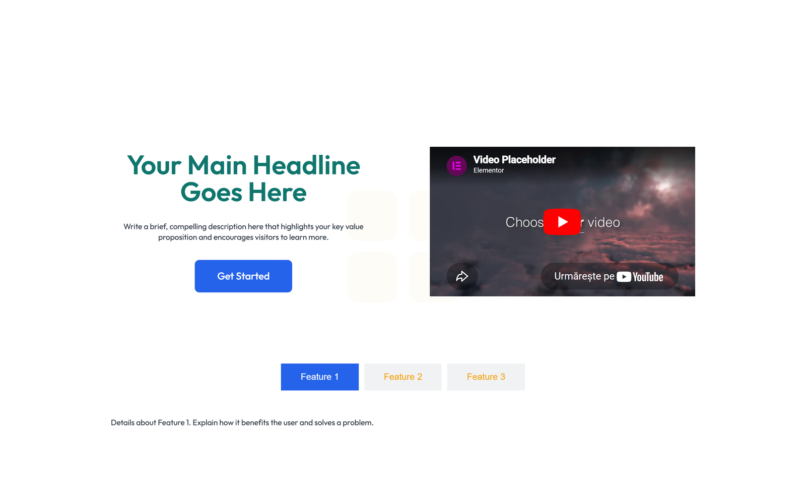 Centered Hero with H1, Subtitle, CTA Button 22 - Elementor component
