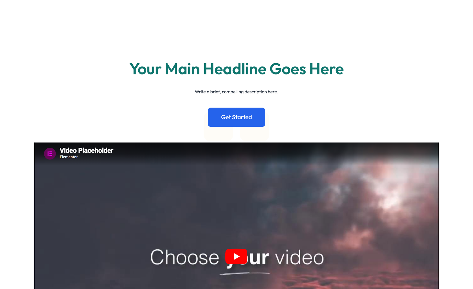 Centered Hero with H1, Subtitle, CTA, 3 Counter Stats 28 - Elementor component