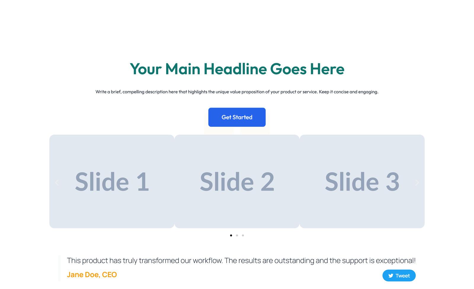 Centered Hero with H1, Subtitle, Two CTA Buttons 33 - Elementor component