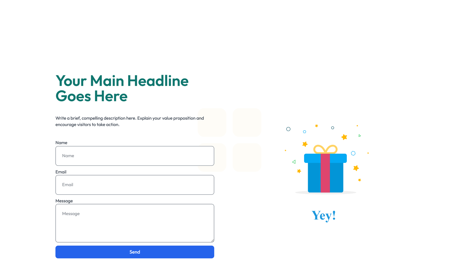 Screenshot of Split Hero with Text and Counters Left and Image Right 37 - Elementor Hero Sections component