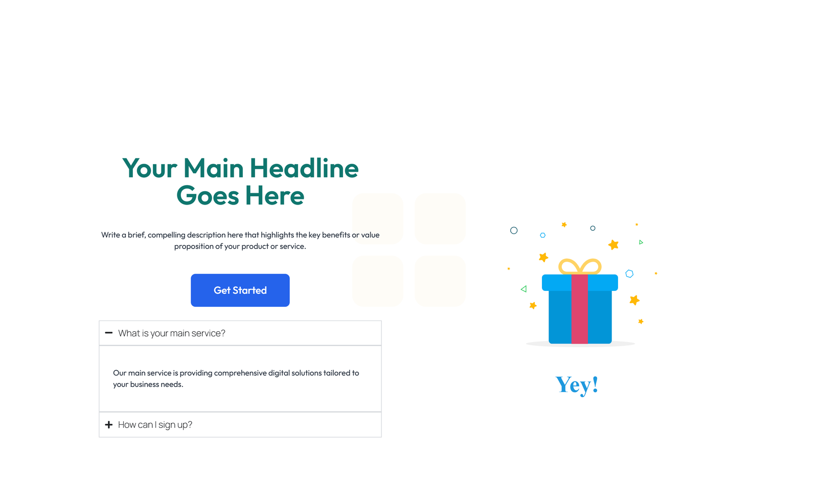 Screenshot of Split Hero with Text Left and Image Right and Two Buttons 38 - Elementor Hero Sections component
