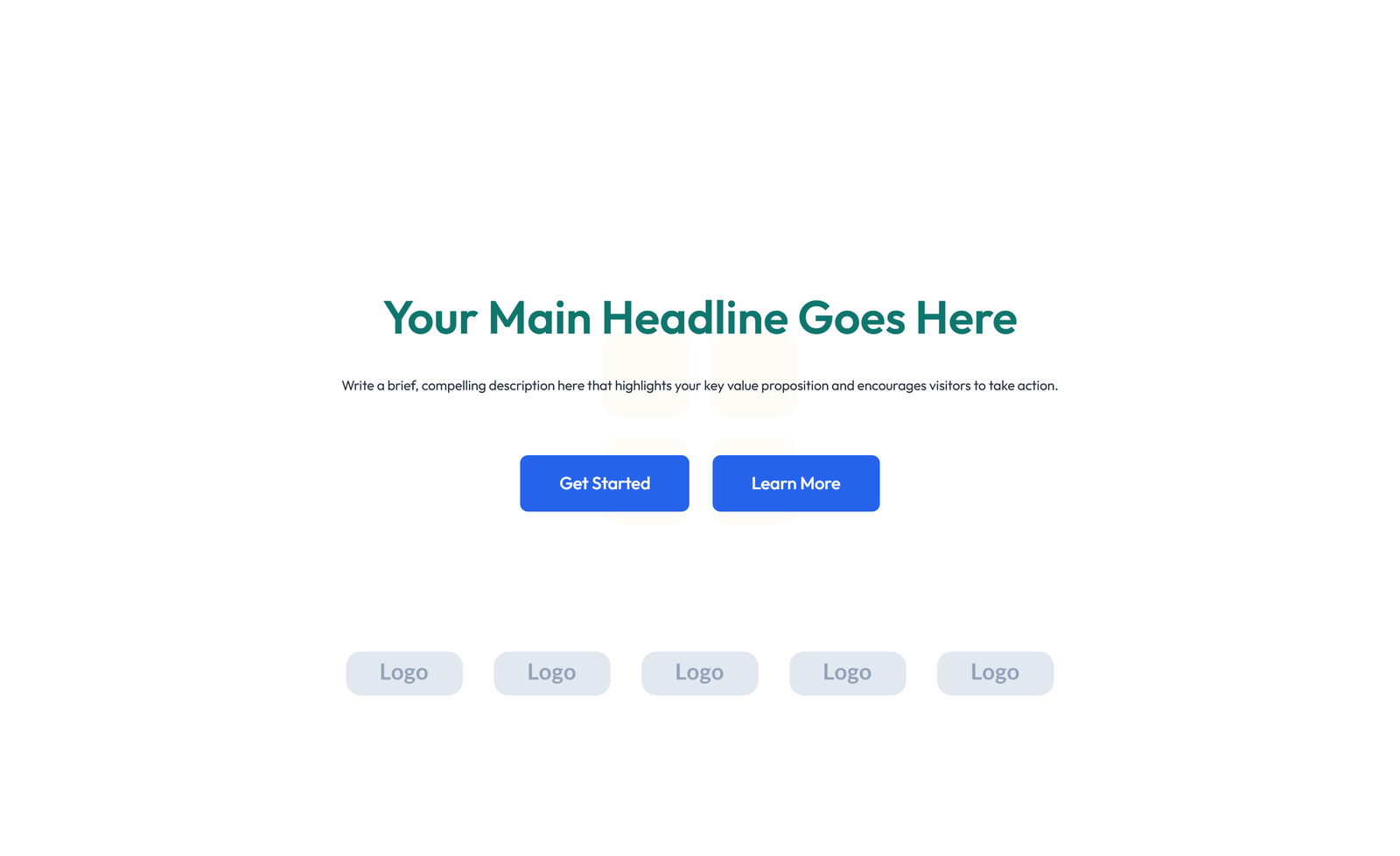 Screenshot of Centered Hero with H1, Subtitle, CTA, Social Icons 39 - Elementor Hero Sections component