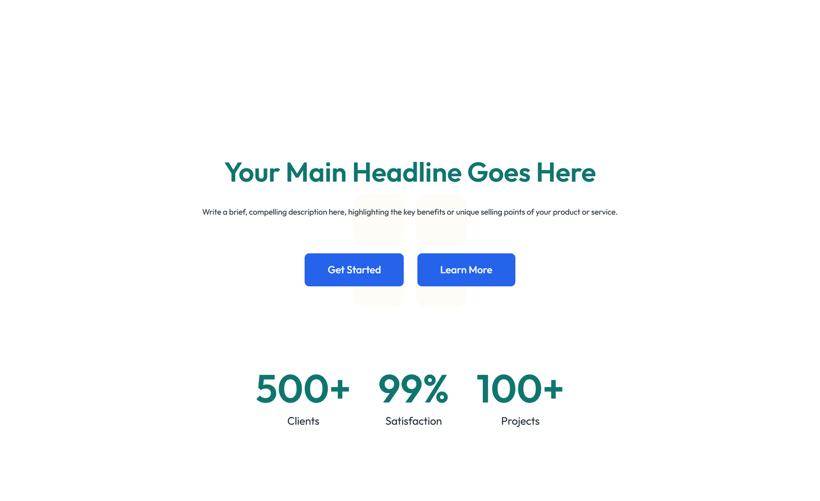 Screenshot of Centered Hero with H1, Subtitle, Two CTA Buttons 39 - Elementor Hero Sections component