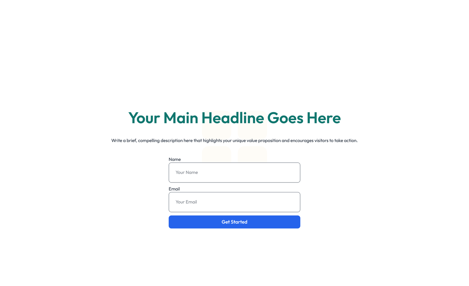 Screenshot of Centered Hero with H1, Subtitle, CTA, Social Icons 40 - Elementor Hero Sections component