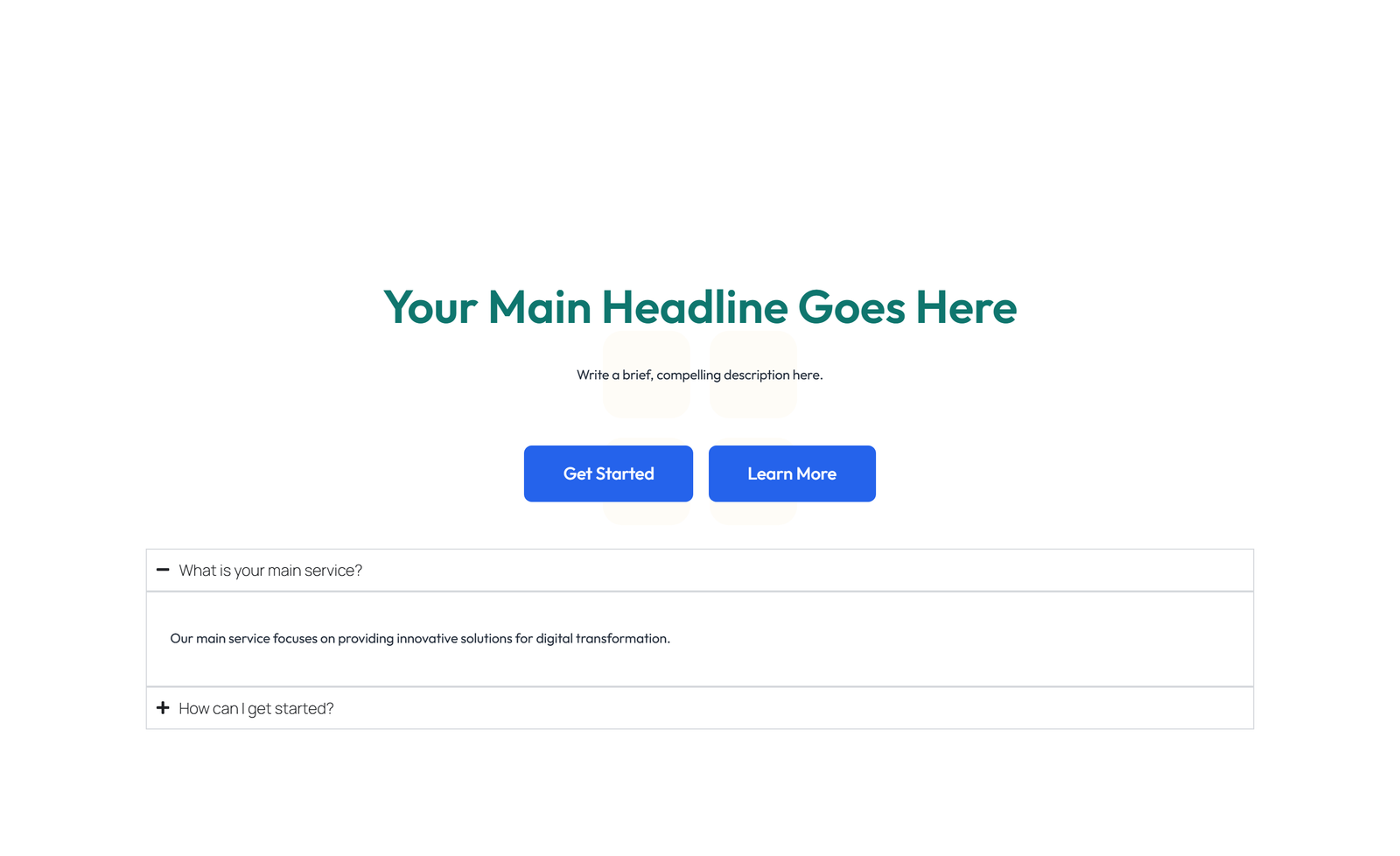 Screenshot of Centered Hero with H1, Subtitle, CTA, 3 Counter Stats 41 - Elementor Hero Sections component