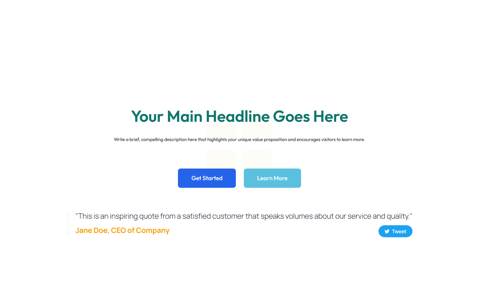 Centered Hero with H1, Subtitle, CTA Button 42 - Elementor component
