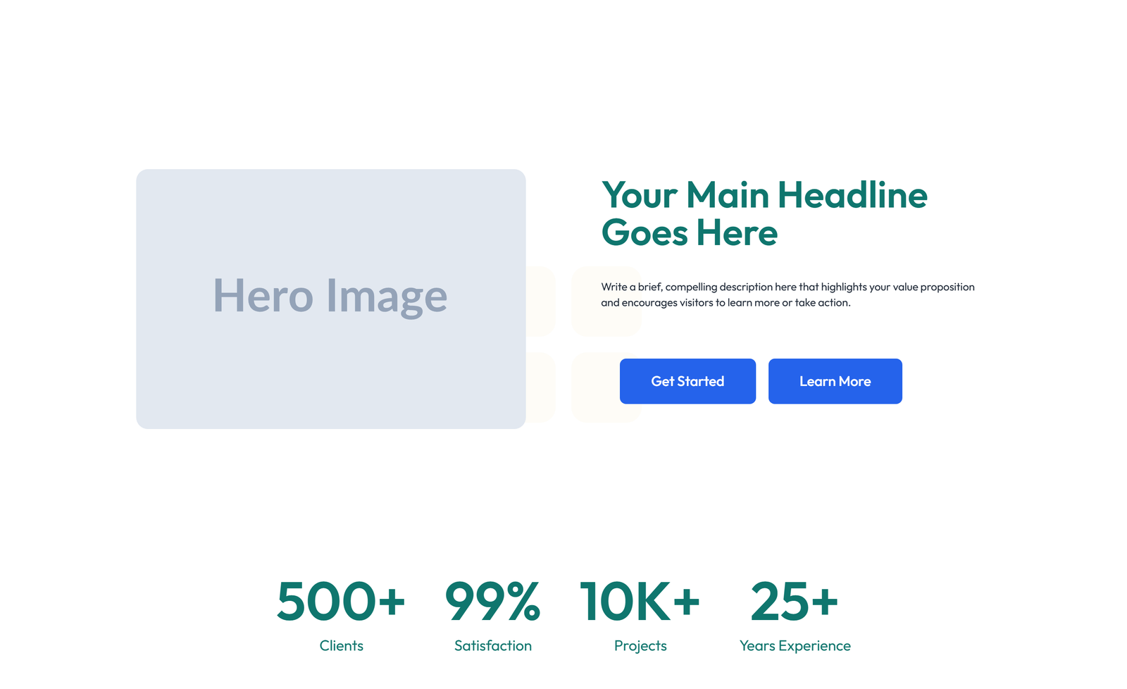 Split Hero with Text Left and Image Right and Two Buttons 45 - Elementor component