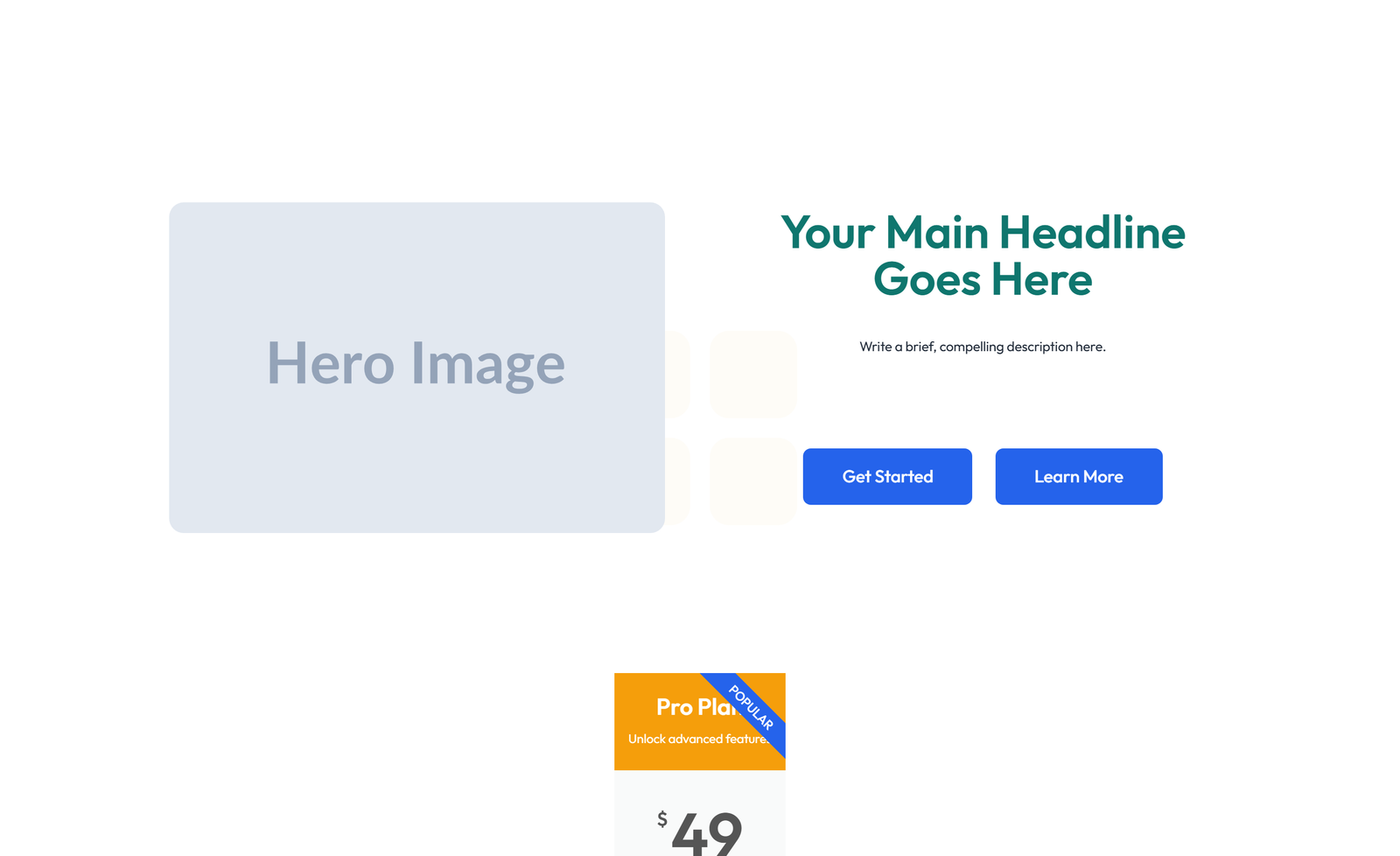 Centered Hero with H1, Subtitle, CTA, 3 Counter Stats 47 - Elementor component