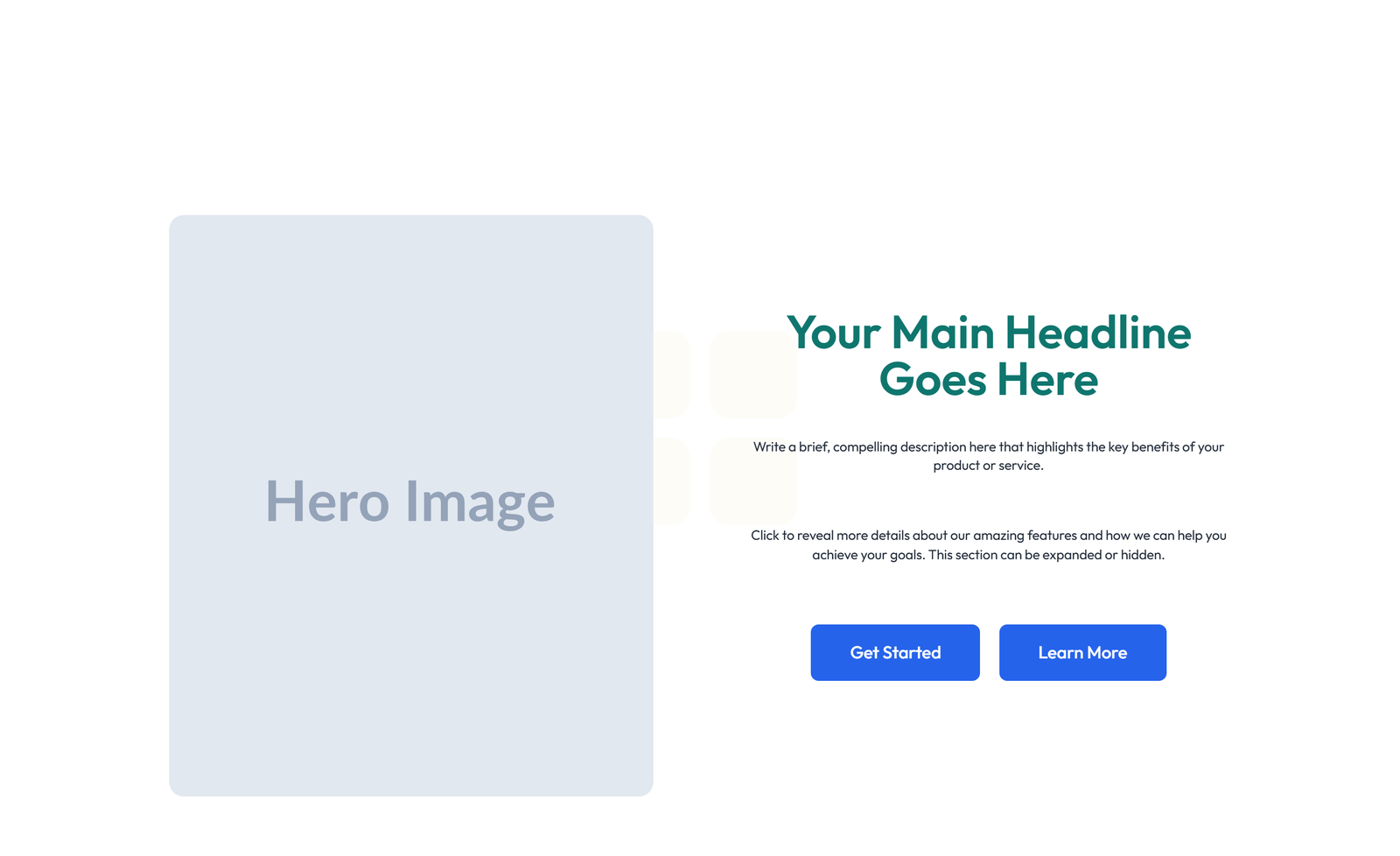 Split Hero with Text Left and Image Right and Two Buttons 47 - Elementor component