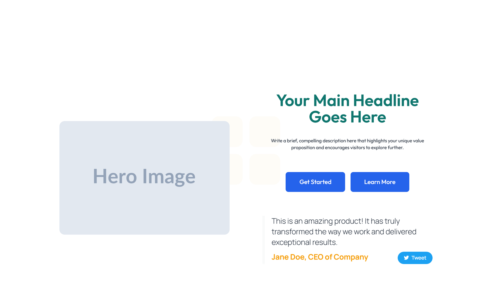 Split Hero with Image Left and Text Right and CTA 47 - Elementor component