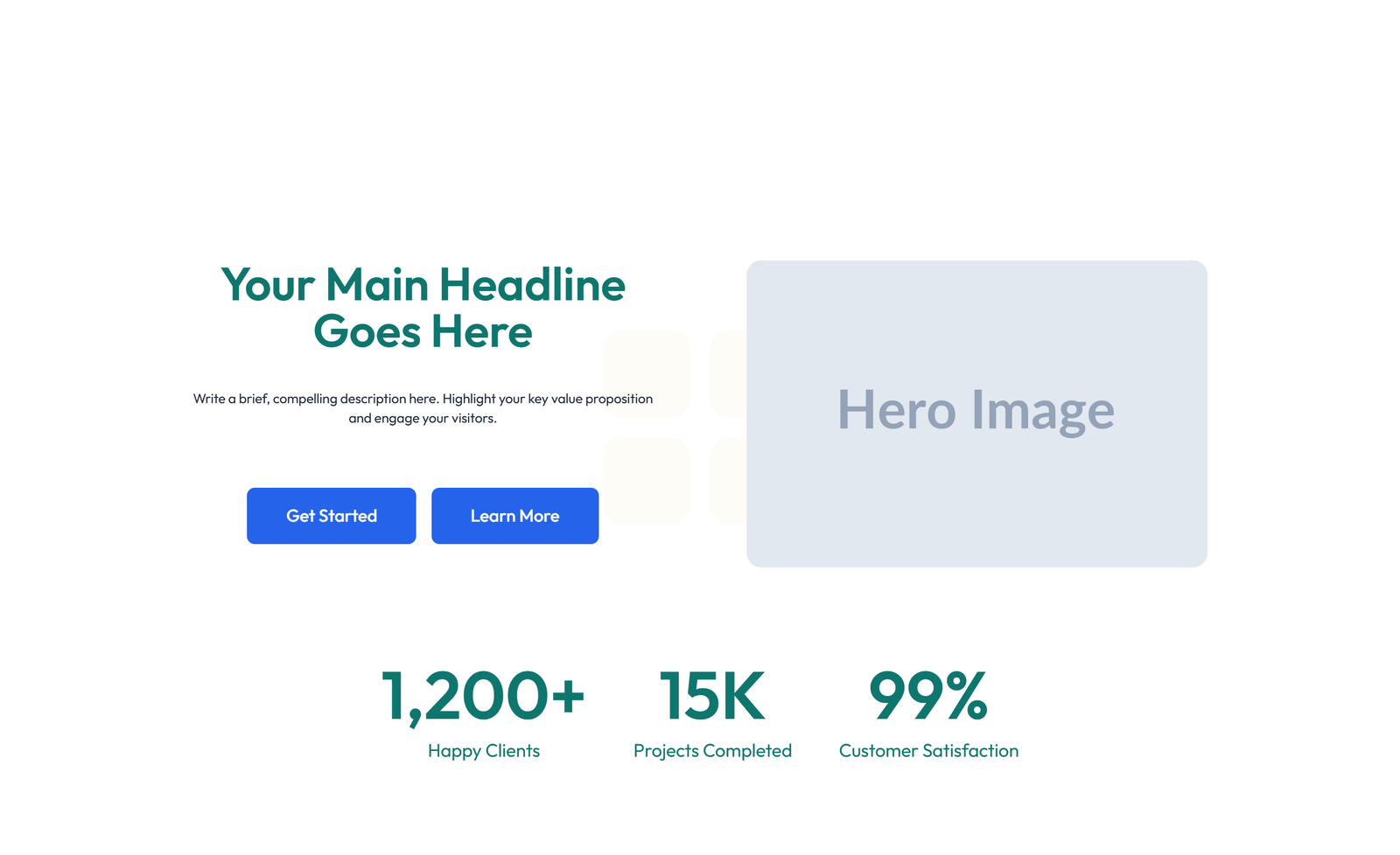 Centered Hero with H1, Subtitle, CTA Button 48 - Elementor component