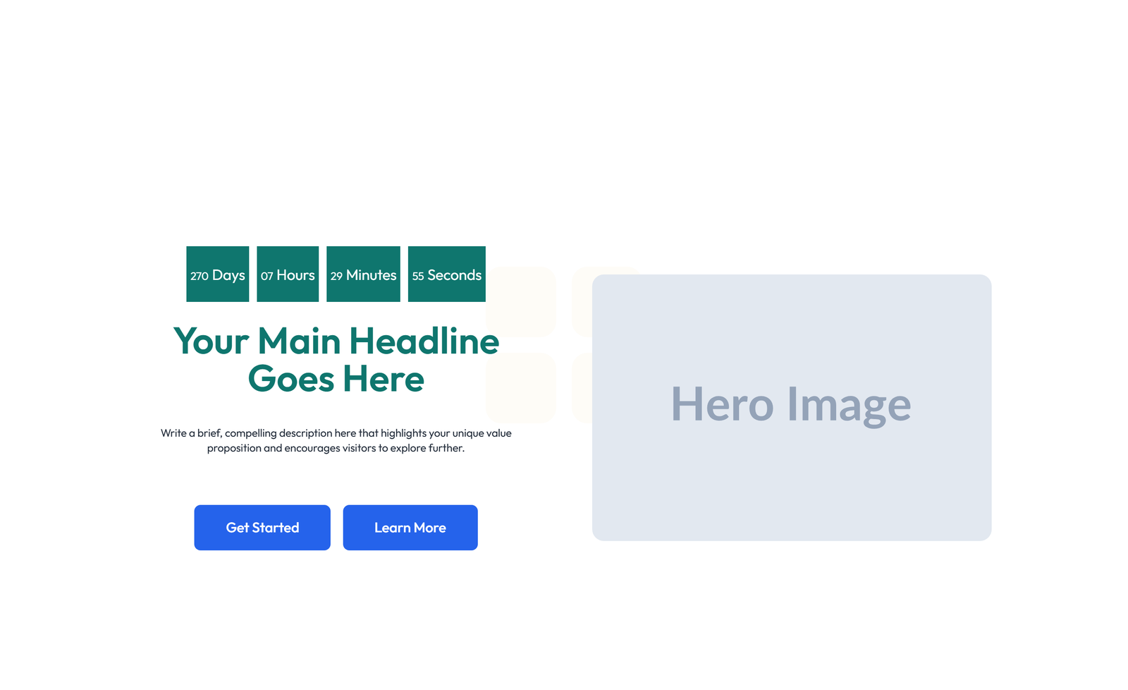 Centered Hero with H1, Subtitle, Two CTA Buttons 48 - Elementor component